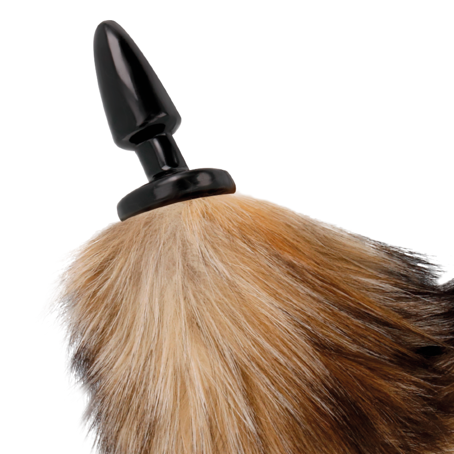 DARKNESS - NATUURLIJKE STAART MET SILICONEN ANALE PLUG 10 CM