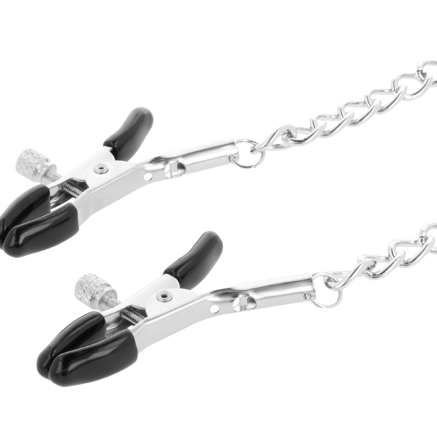 DARKNESS - Halsband met tepelklemmen zwart