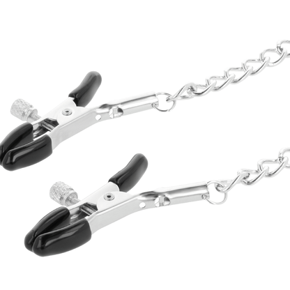 DARKNESS - Halsband met tepelklemmen zwart