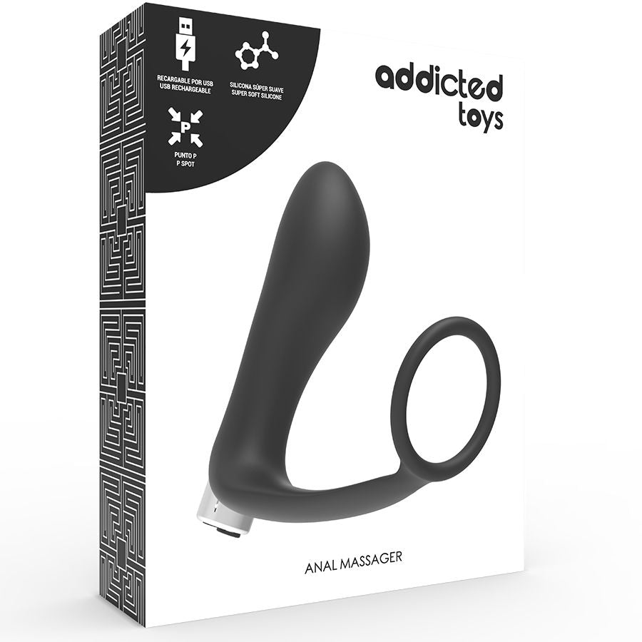 ADDICTED TOYS - PROSTATAVIBRATOR OPLAADBAAR MODEL 1 - ZWART