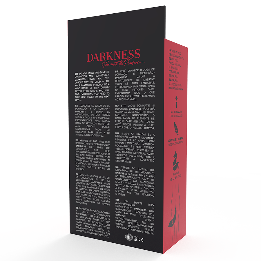 DARKNESS - Siliconen anale plug met grijze staart
