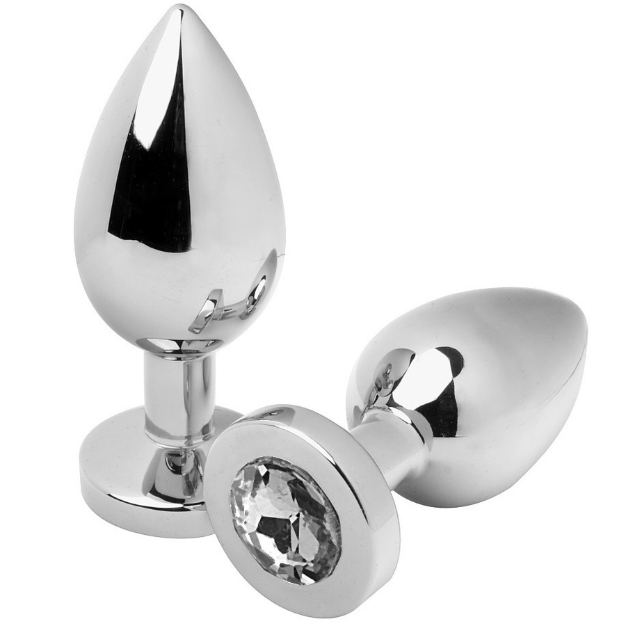 METAL HARD - TRANSPARANTE DIAMANTVORMIGE ANALE PLUG, KLEIN, 5.71CM