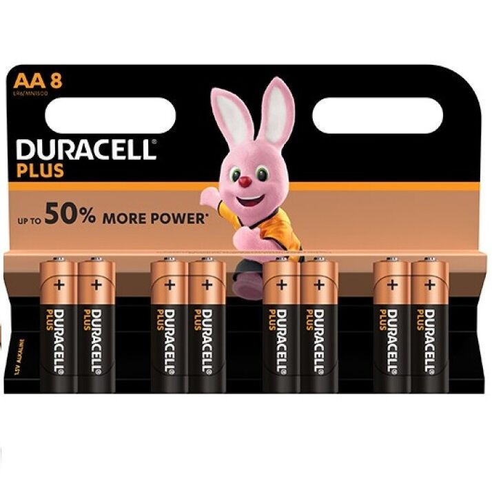 DURACELL - PLUS POWER ALKALINEBATTERIJ AA LR6, 8 STUKS