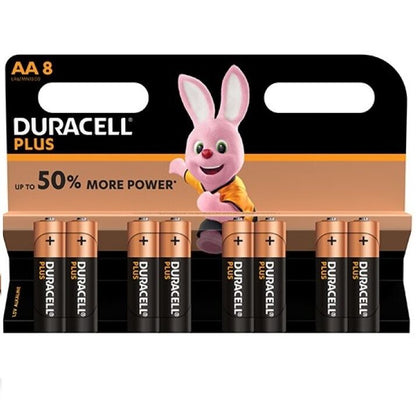 DURACELL - PLUS POWER ALKALINEBATTERIJ AA LR6, 8 STUKS