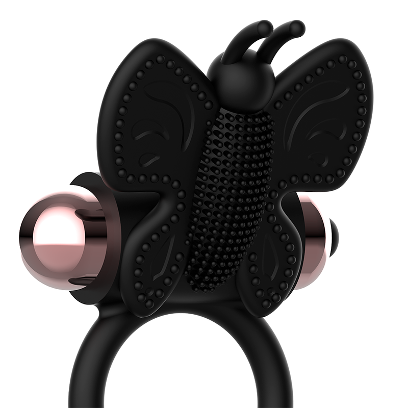 COQUETTE CHIC DESIRE - COCKRING VLINDER MET VIBRATOR ZWART/GOUD