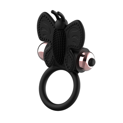 COQUETTE CHIC DESIRE - COCKRING VLINDER MET VIBRATOR ZWART/GOUD