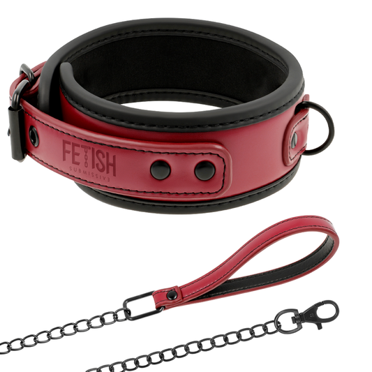 FETISH SUBMISSIVE DARK ROOM - KETTINGHALSKETTING MET NEOPREENVOERING