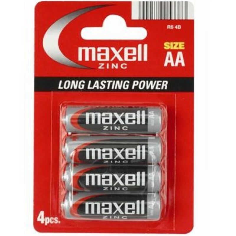 MAXELL - MANGAAN-ZOUTBATTERIJ AA R6 * 4 STUKS