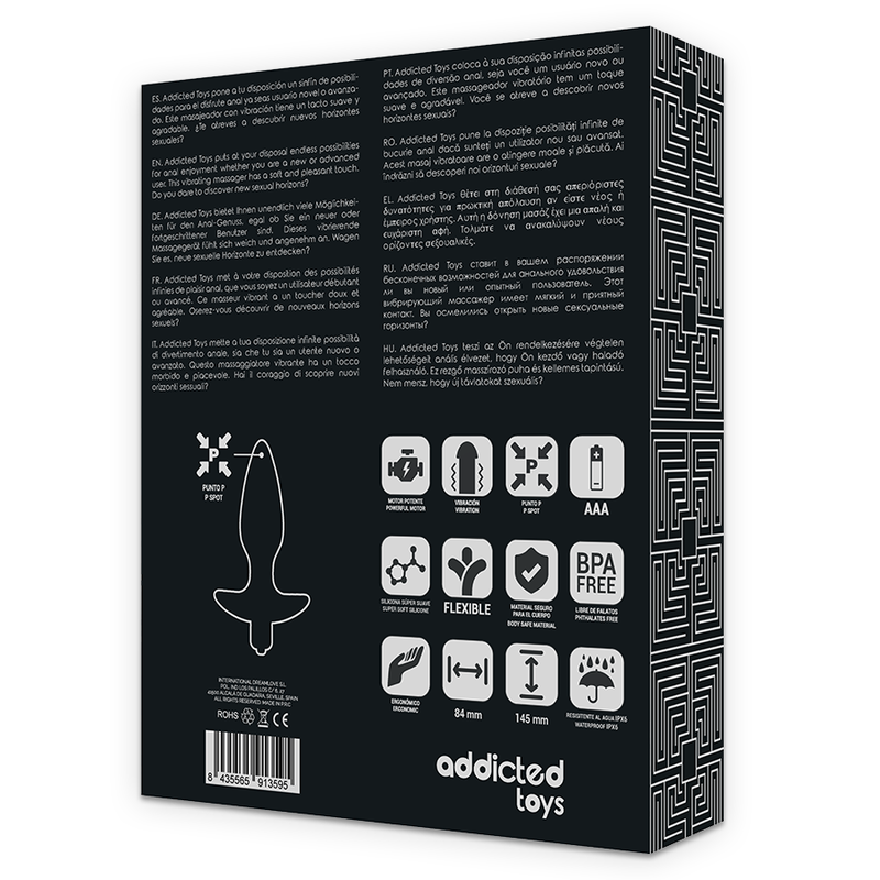 ADDICTED TOYS - ANALE MASSAGEPLUG MET VIBRATIE ZWART
